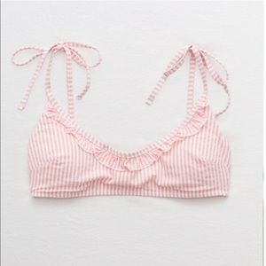 Aerie Striped Seersucker Swimsuit Top M